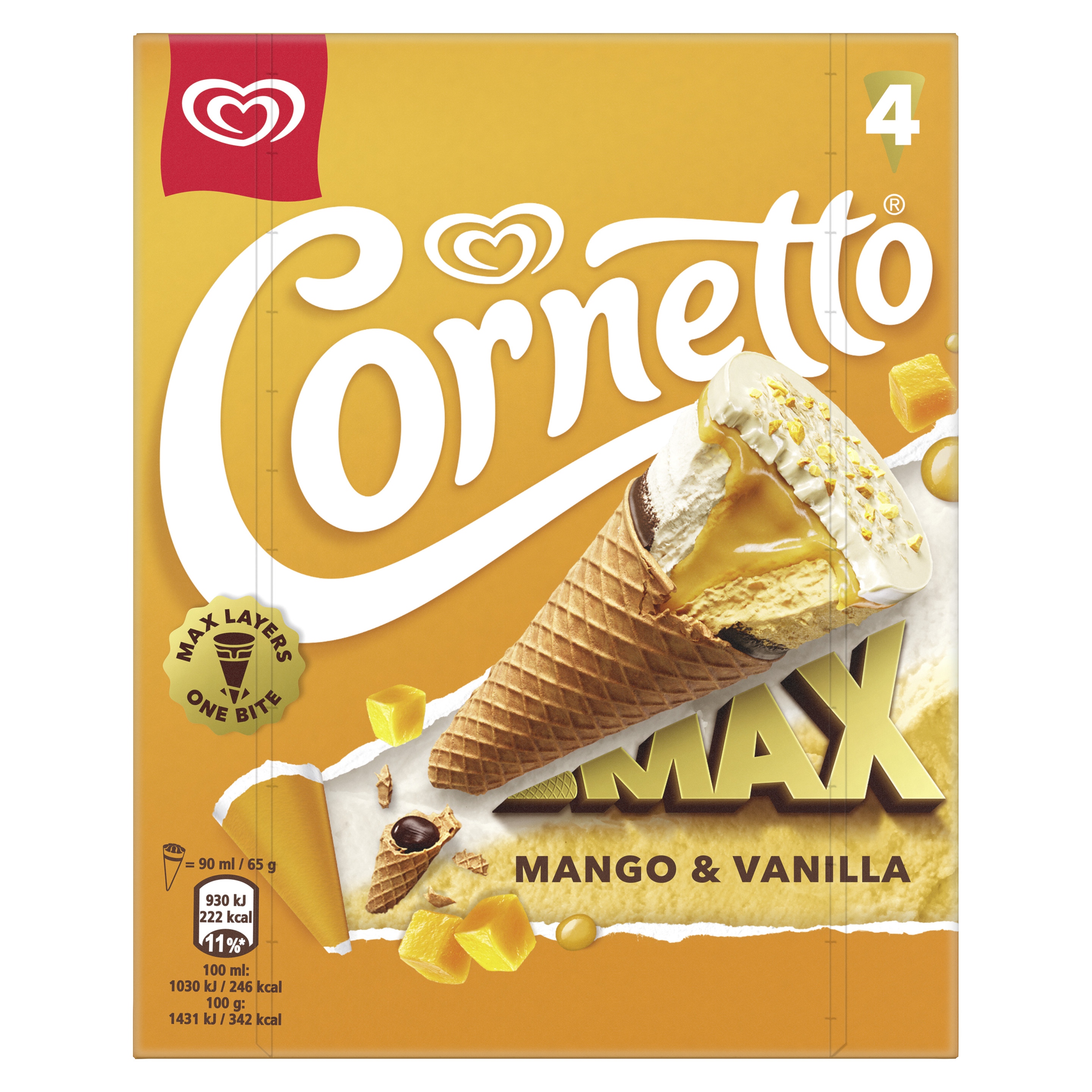 Cornetto Max Mango & Vanilla MP 4 x 90 ml