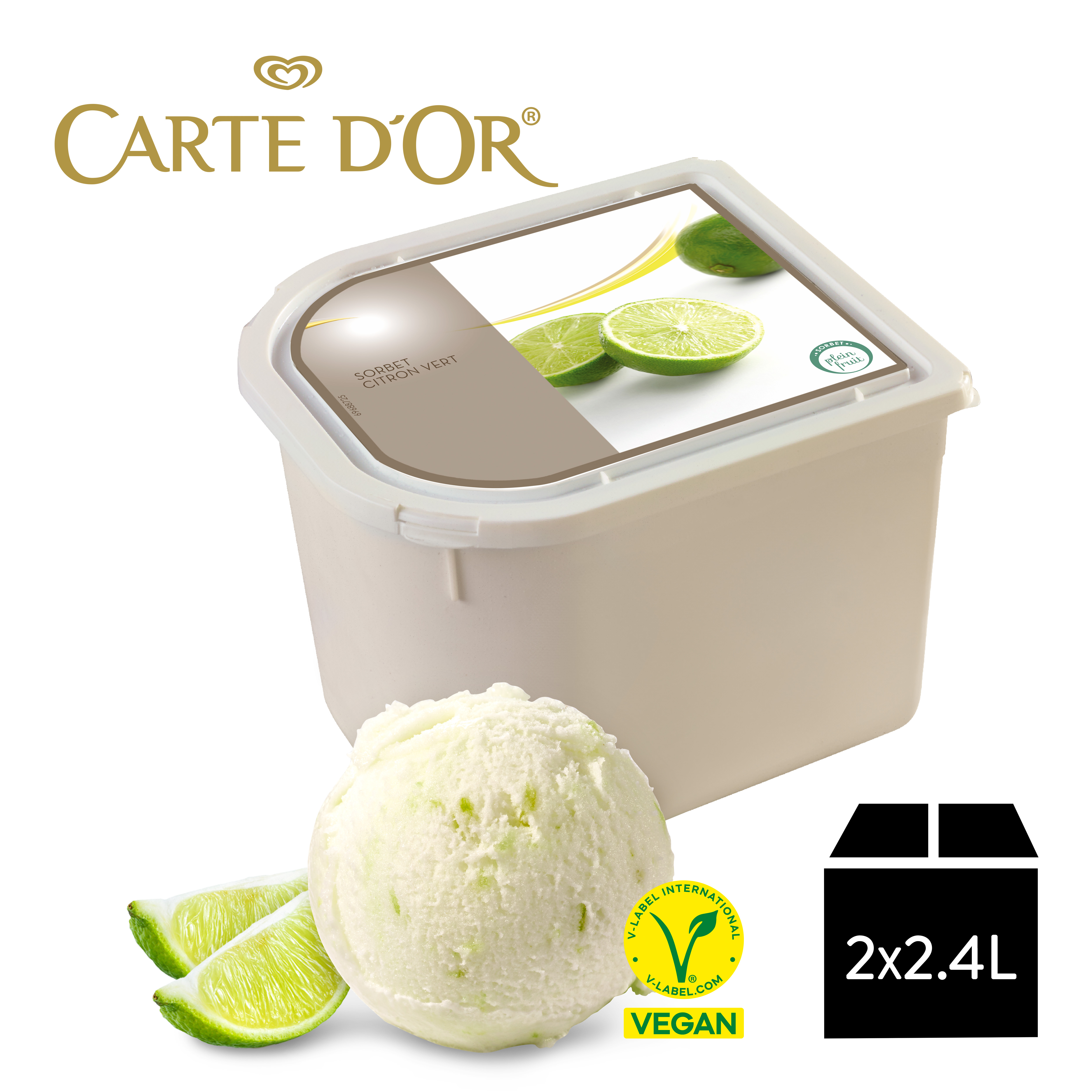 Carte D'Or Sorbet Lime   2x2,4L  BE