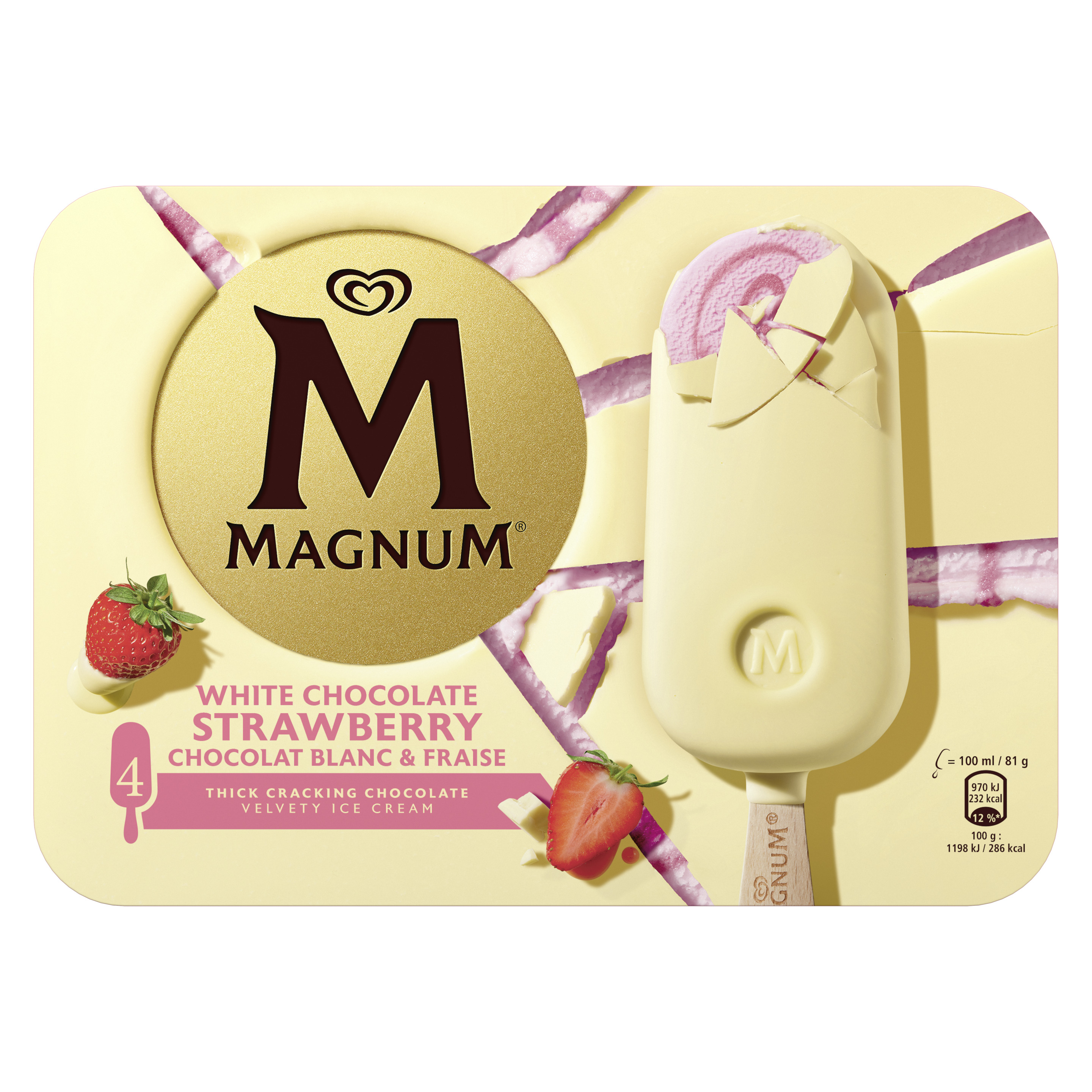 Magnum White Chocolate Strawberry 4 x 100 ml