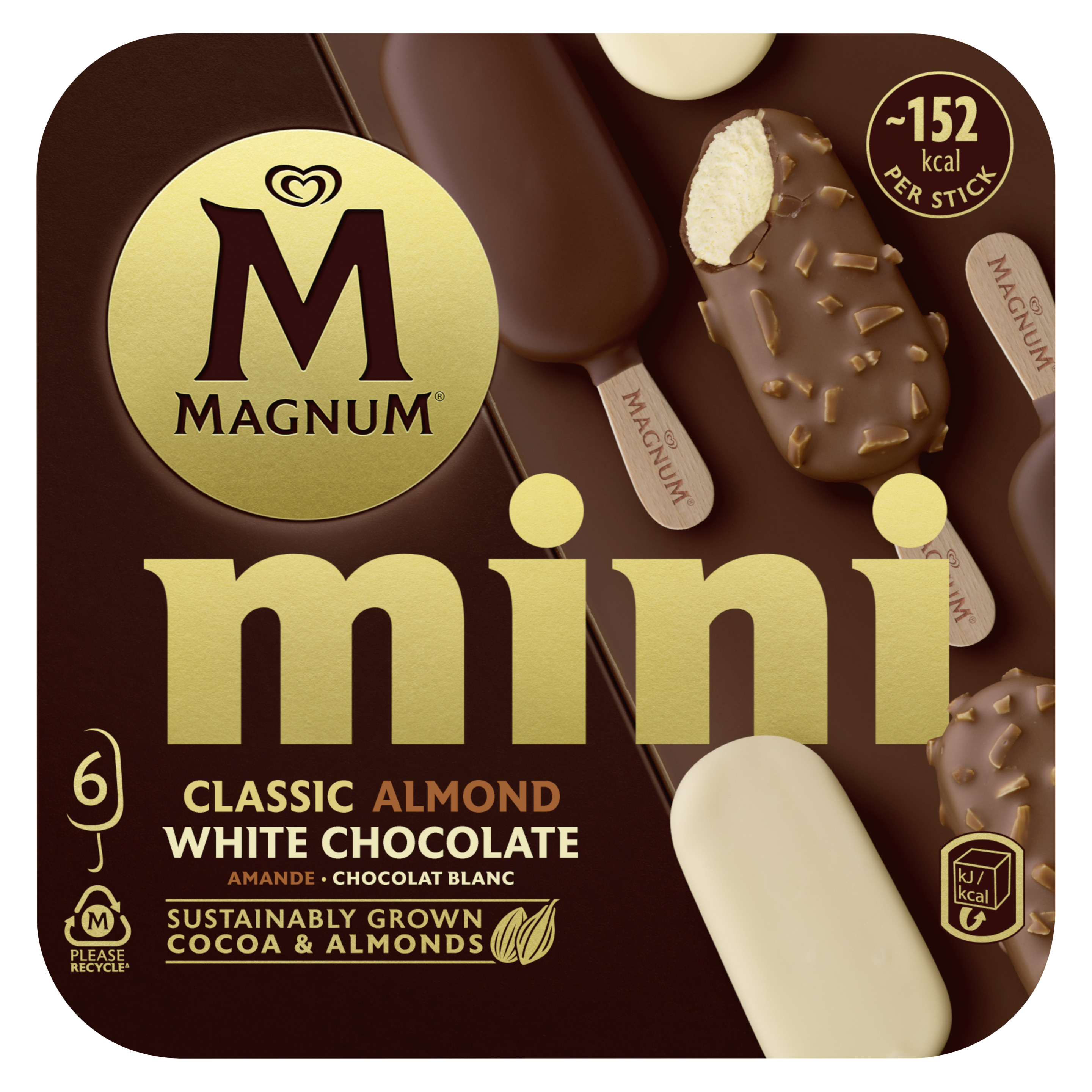 Magnum Mini Classic Mandel White Chocolate 6 x 55 ml