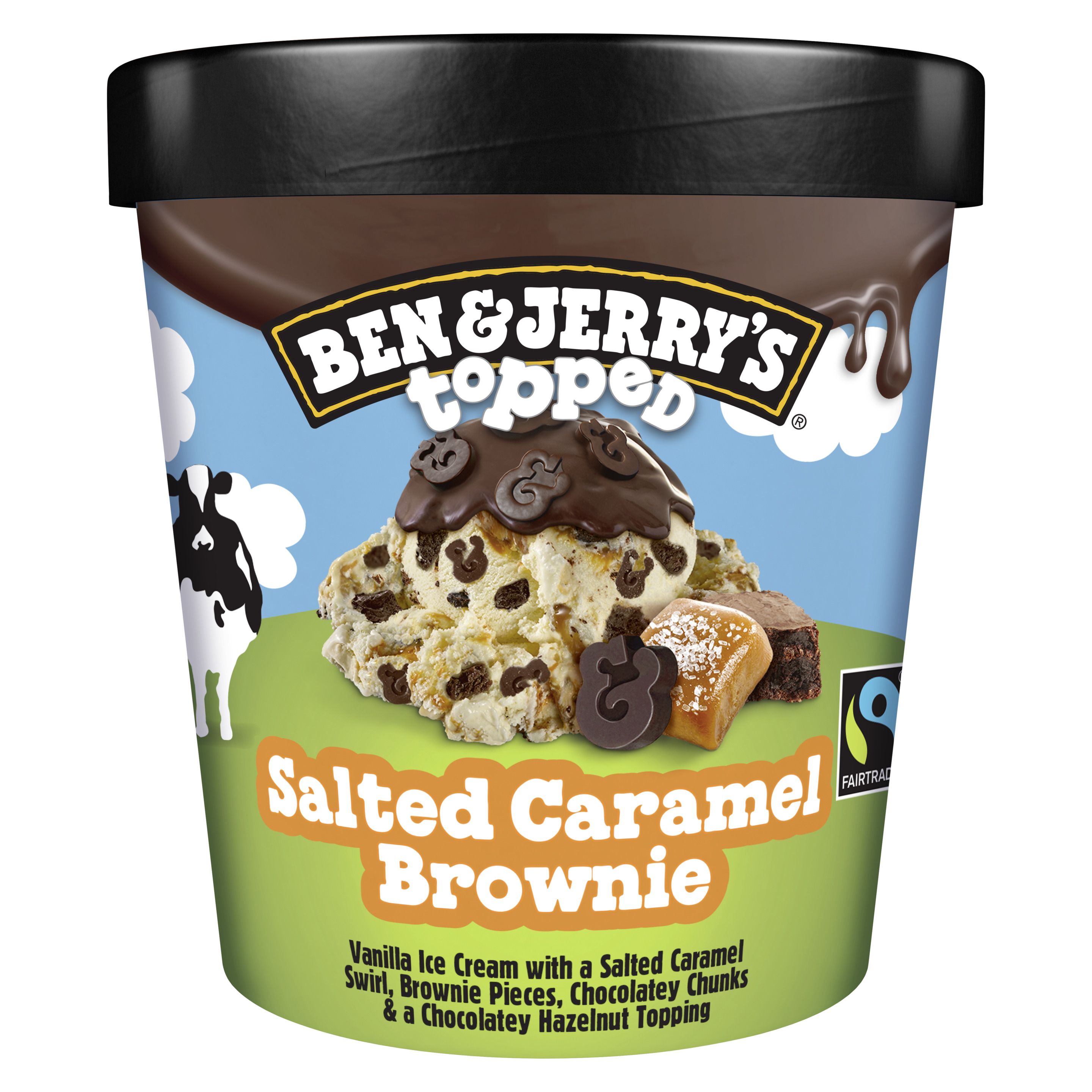Ben & Jerry's Topped Salted Caramel Brownie Eis Becher 438 ml