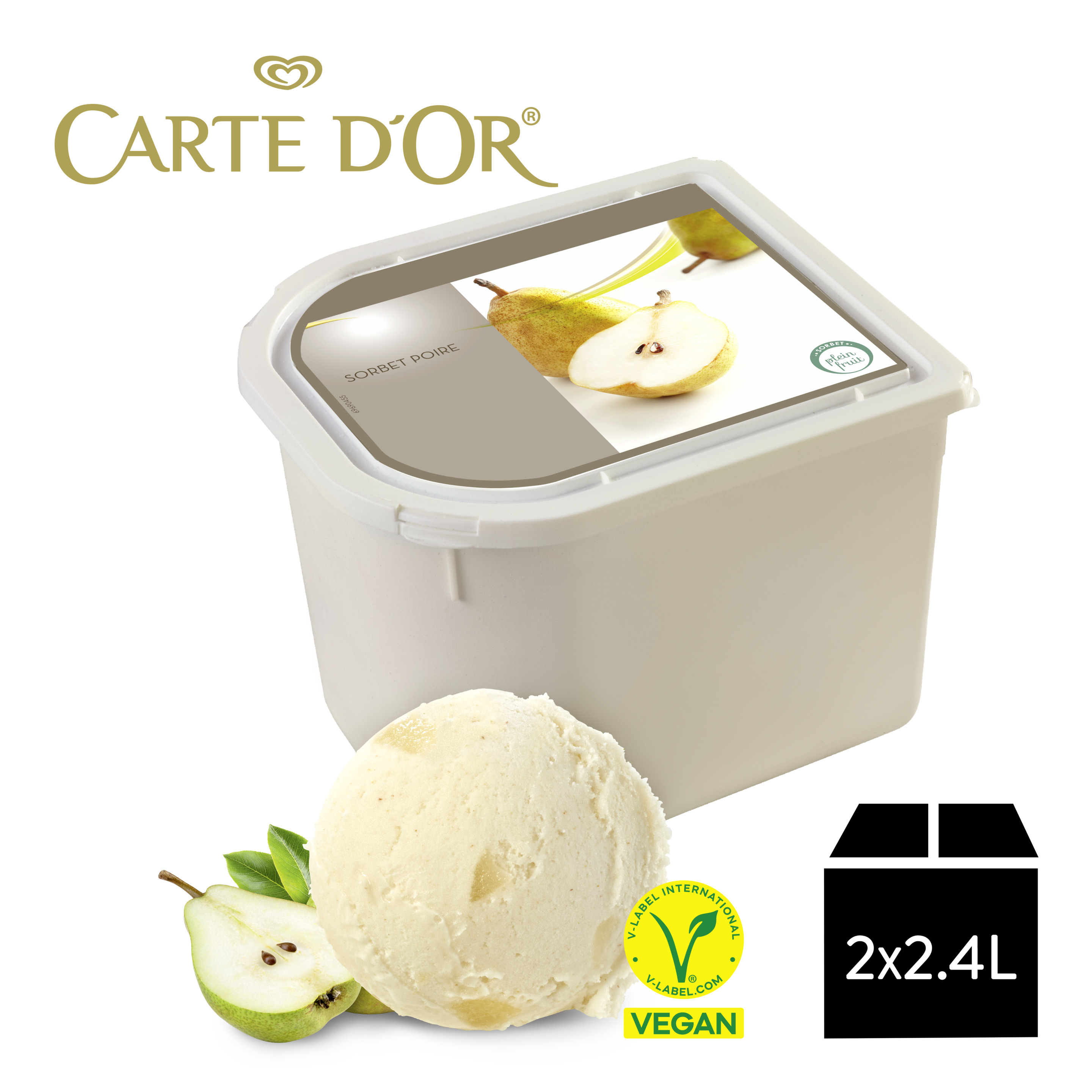 Carte D'Or Sorbet Birne 2x2,4l Eiswanne