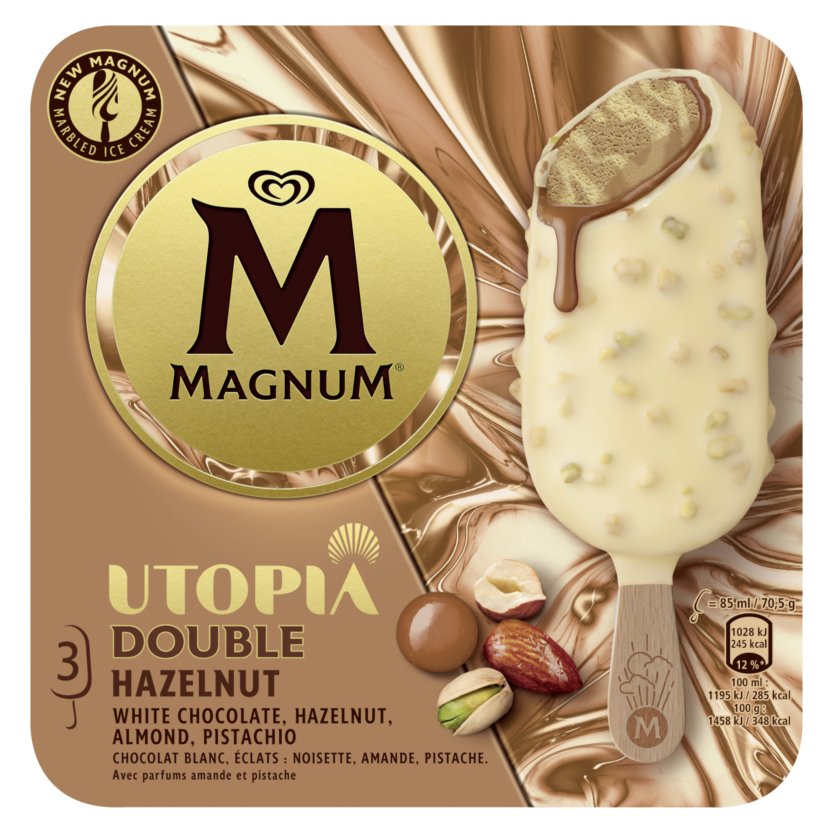 Magnum Double Hazelnut 3 x 85 ml