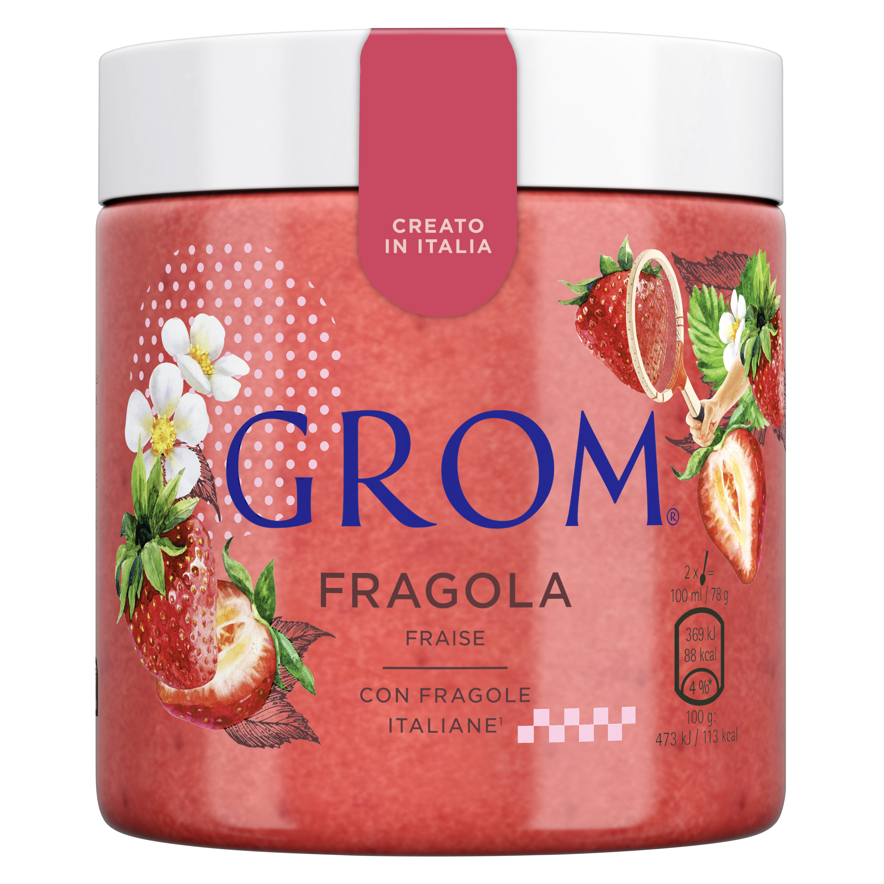 Grom Sorbet Fragola 460ml Becher