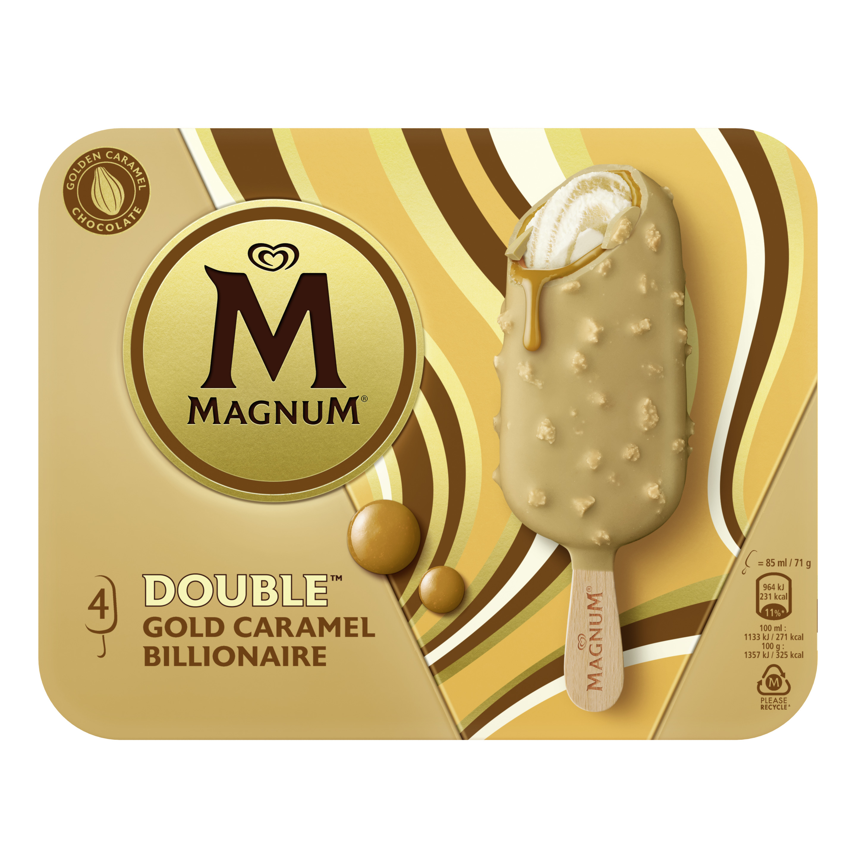 Magnum Double Gold Caramel Billionaire 4 x 85 ml