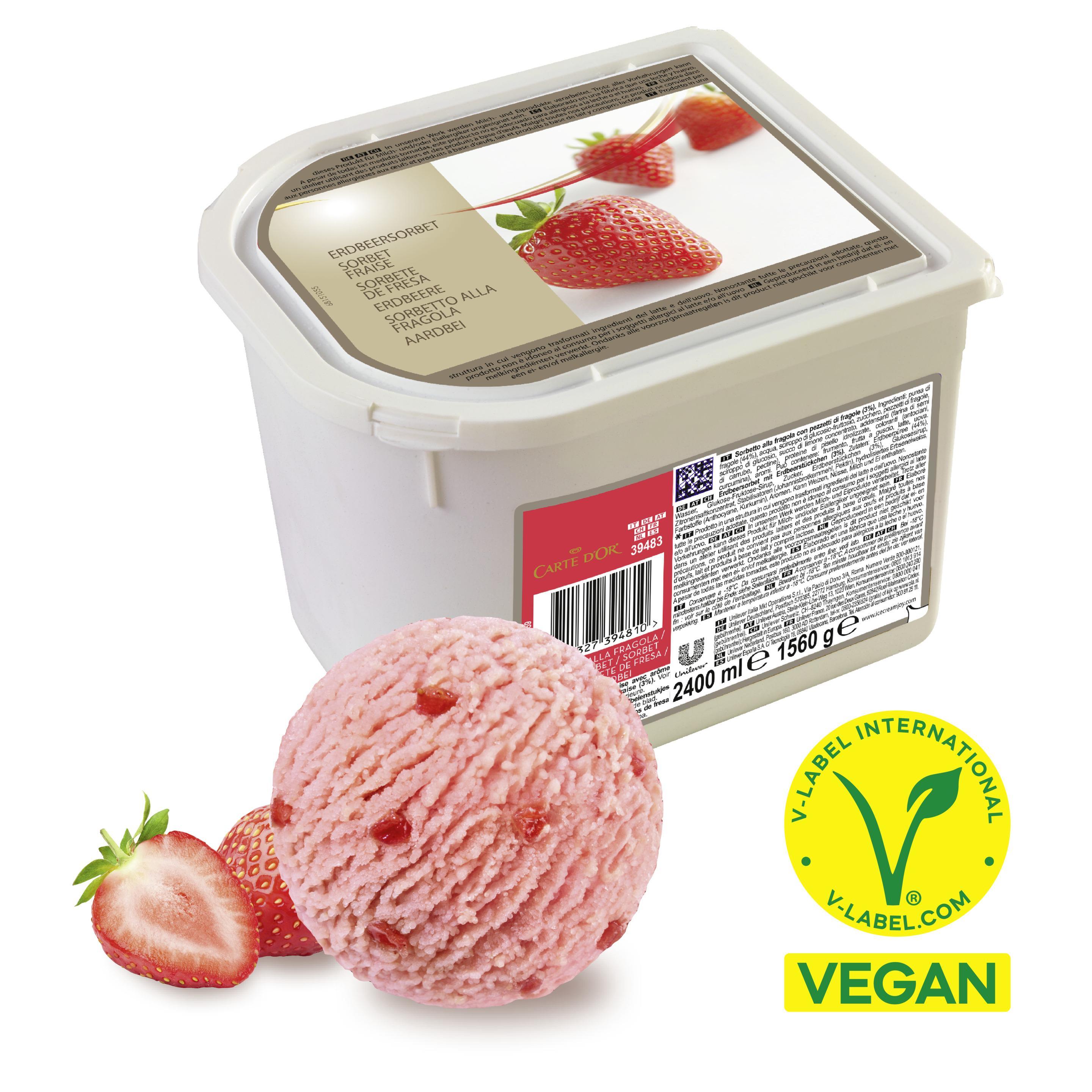 Carte D'Or Sorbet Erdbeer 2,4l Eiswanne